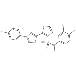 N-(3-fluoro-4-methylphenyl)-2-[3-(4-fluorophenyl)-1,2,4-oxadiazol-5-yl]-N-methylthiophene-3-sulfonamide结构式