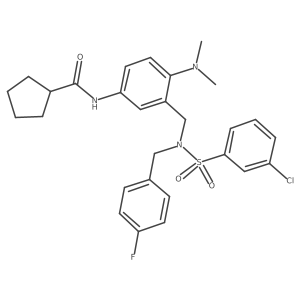 N~1~-[3-{[[(3-chlorophenyl)sulfonyl](4-fluorobenzyl)amino]methyl}-4-(dimethylamino)phenyl]-1-cyclopentanecarboxamide Structure