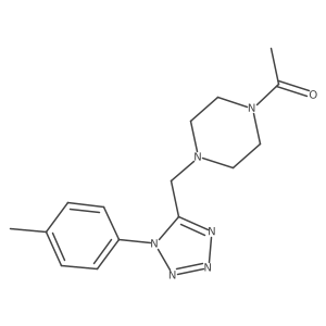 CC(=O)N1CCN(Cc2nnnn2-c2ccc(C)cc2)CC1结构式
