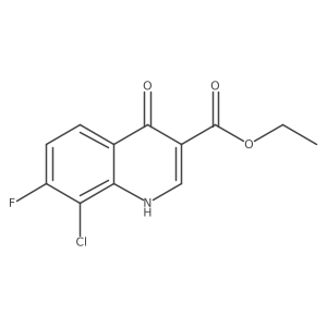 Ethyl 8-chloro-7-fluoro-4-hydroxyquinoline-3-carboxylate结构式