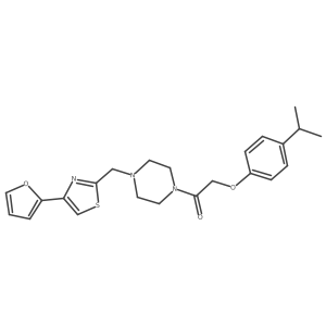 1-(4-((4-(Furan-2-yl)thiazol-2-yl)methyl)piperazin-1-yl)-2-(4-isopropylphenoxy)ethanone Structure