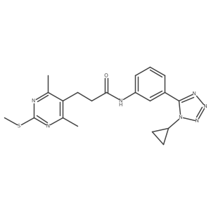 N-[3-(1-cyclopropyl-1H-1,2,3,4-tetrazol-5-yl)phenyl]-3-[4,6-dimethyl-2-(methylsulfanyl)pyrimidin-5-yl]propanamide Structure