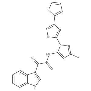 2-(1H-indol-3-yl)-N-{3-methyl-1-[4-(thiophen-2-yl)-1,3-thiazol-2-yl]-1H-pyrazol-5-yl}-2-oxoacetamide Structure