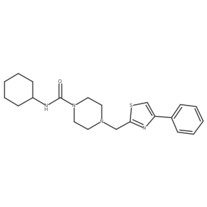 O=C(NC1CCCCC1)N1CCN(Cc2nc(-c3ccccc3)cs2)CC1结构式