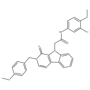 N-(3-chloro-4-methoxyphenyl)-2-(3-(4-methoxybenzyl)-4-oxo-3H-pyrimido[5,4-b]indol-5(4H)-yl)acetamide结构式