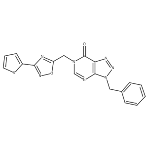 3-benzyl-6-((3-(thiophen-2-yl)-1,2,4-oxadiazol-5-yl)methyl)-3H-[1,2,3]triazolo[4,5-d]pyrimidin-7(6H)-one结构式