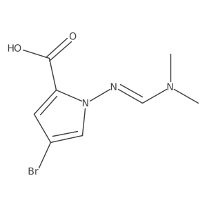 4-Bromo-1-[[(dimethylamino)methylene]amino]-1H-pyrrole-2-carboxylic acid结构式