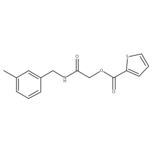 2-((3-Methylbenzyl)amino)-2-oxoethyl thiophene-2-carboxylate结构式