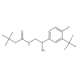 tert-butyl N-{2-amino-2-[4-fluoro-3-(trifluoromethyl)phenyl]ethyl}carbamate Structure