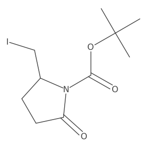 1-Pyrrolidinecarboxylic acid, 2-(iodomethyl)-5-oxo-, 1,1-dimethylethyl ester, (R)-结构式