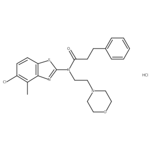 N-(5-chloro-4-methylbenzo[d]thiazol-2-yl)-N-(2-morpholinoethyl)-3-phenylpropanamide hydrochloride Structure