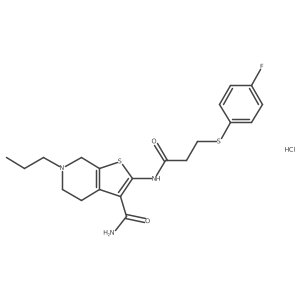 2-(3-((4-Fluorophenyl)thio)propanamido)-6-propyl-4,5,6,7-tetrahydrothieno[2,3-c]pyridine-3-carboxamide hydrochloride Structure