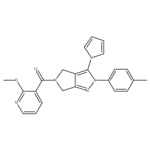 (3-(1H-pyrrol-1-yl)-2-(p-tolyl)pyrrolo[3,4-c]pyrazol-5(2H,4H,6H)-yl)(2-methoxypyridin-3-yl)methanone结构式