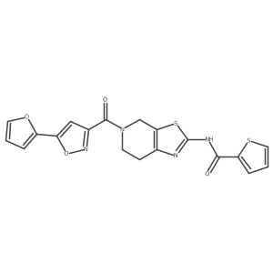 N-(5-(5-(furan-2-yl)isoxazole-3-carbonyl)-4,5,6,7-tetrahydrothiazolo[5,4-c]pyridin-2-yl)thiophene-2-carboxamide Structure