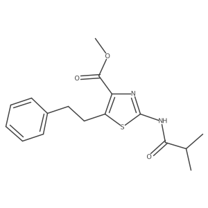 Methyl 2-(isobutyrylamino)-5-phenethyl-1,3-thiazole-4-carboxylate结构式