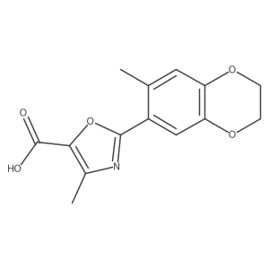 5-Oxazolecarboxylic acid, 2-(2,3-dihydro-7-methyl-1,4-benzodioxin-6-yl)-4-methyl- Structure