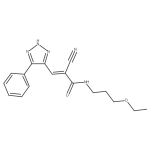 (Z)-2-Cyano-N-(3-ethoxypropyl)-3-(5-phenyl-2H-triazol-4-yl)prop-2-enamide Structure