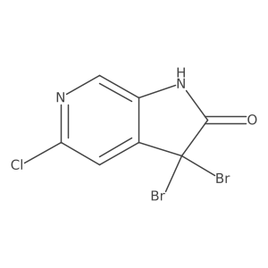 3,3-Dibromo-5-chloro-1H-pyrrolo[2,3-c]pyridin-2(3H)-one结构式