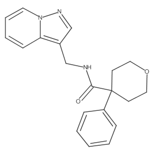 4-phenyl-N-(pyrazolo[1,5-a]pyridin-3-ylmethyl)tetrahydro-2H-pyran-4-carboxamide Structure
