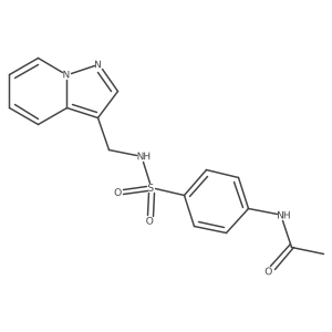 N-(4-(N-(pyrazolo[1,5-a]pyridin-3-ylmethyl)sulfamoyl)phenyl)acetamide结构式
