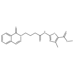 methyl 4-methyl-2-{[4-(4-oxo-1,2,3-benzotriazin-3(4H)-yl)butanoyl]amino}-1,3-thiazole-5-carboxylate结构式