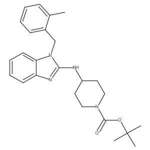 tert-Butyl 4-((1-(2-methylbenzyl)-1H-benzo[d]imidazol-2-yl)amino)piperidine-1-carboxylate结构式