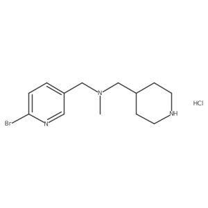 1-(6-bromopyridin-3-yl)-N-methyl-N-(piperidin-4-ylmethyl)methanamine hydrochloride结构式