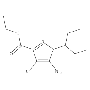 Ethyl 5-amino-4-chloro-1-(1-ethylpropyl)pyrazole-3-carboxylate Structure