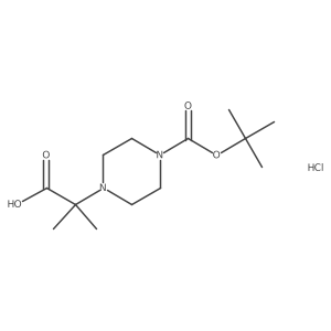 2-{4-[(Tert-butoxy)carbonyl]piperazin-1-yl}-2-methylpropanoic acid hydrochloride Structure