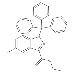 Ethyl 5-bromo-1-(triphenylmethyl)-1H-indazole-3-carboxylate结构式