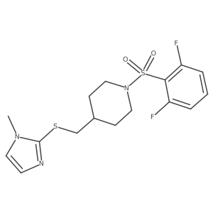 1-((2,6-difluorophenyl)sulfonyl)-4-(((1-methyl-1H-imidazol-2-yl)thio)methyl)piperidine Structure