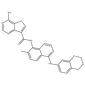 4-amino-N-[1-(2,3-dihydro-1,4-benzodioxin-6-ylamino)-6-methylisoquinolin-5-yl]thieno[3,2-d]pyrimidine-7-carboxamide结构式