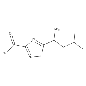5-(1-Amino-3-methylbutyl)-1,2,4-oxadiazole-3-carboxylic acid结构式