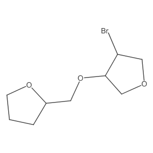 3-Bromo-4-[(oxolan-2-yl)methoxy]oxolane结构式
