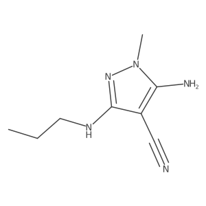 5-Amino-1-methyl-3-(propylamino)-1H-pyrazole-4-carbonitrile Structure