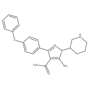 5-amino-3-(4-phenoxyphenyl)-1-(piperidin-3-yl)-1H-pyrazole-4-carboxamide Structure