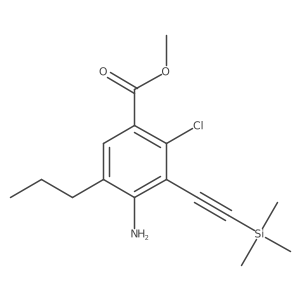 Methyl 4-amino-2-chloro-5-propyl-3-((trimethylsilyl)ethynyl)benzoate结构式