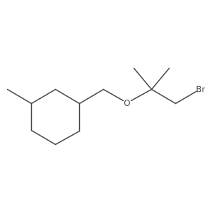 1-{[(1-Bromo-2-methylpropan-2-yl)oxy]methyl}-3-methylcyclohexane结构式