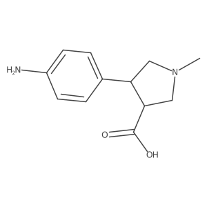 4-(4-Aminophenyl)-1-methylpyrrolidine-3-carboxylic acid结构式