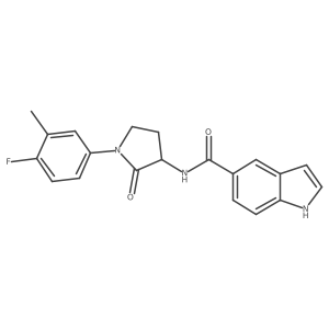 N-[1-(4-fluoro-3-methylphenyl)-2-oxopyrrolidin-3-yl]-1H-indole-5-carboxamide结构式