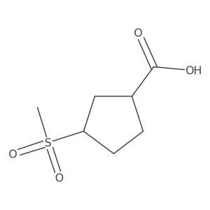3-Methanesulfonylcyclopentane-1-carboxylic acid结构式