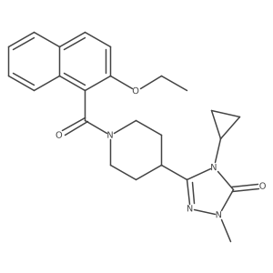 4-cyclopropyl-3-(1-(2-ethoxy-1-naphthoyl)piperidin-4-yl)-1-methyl-1H-1,2,4-triazol-5(4H)-one Structure