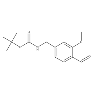 tert-Butyl N-[(4-formyl-3-methoxyphenyl)methyl]carbamate结构式