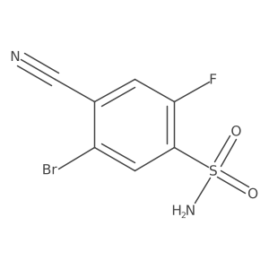 5-Bromo-4-cyano-2-fluorobenzene-1-sulfonamide结构式