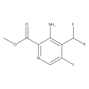 2-Pyridinecarboxylic acid, 3-amino-4-(difluoromethyl)-5-iodo-, methyl ester结构式