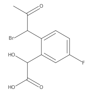2-(1-Bromo-2-oxopropyl)-5-fluoromandelic acid Structure
