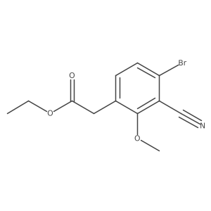 Ethyl 4-bromo-3-cyano-2-methoxyphenylacetate结构式