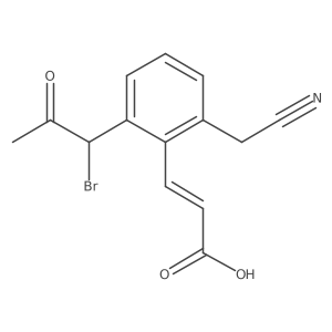 2-(1-Bromo-2-oxopropyl)-6-(cyanomethyl)cinnamic acid Structure