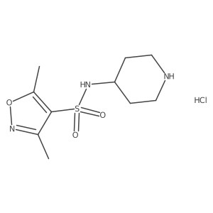 3,5-dimethyl-N-piperidin-4-ylisoxazole-4-sulfonamide hydrochloride Structure