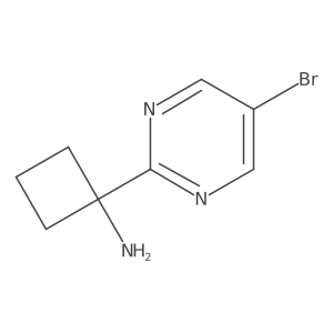 1-(5-Bromopyrimidin-2-yl)cyclobutan-1-amine结构式